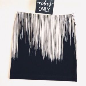 Norma Kamali Fringe Print Mini Skirt